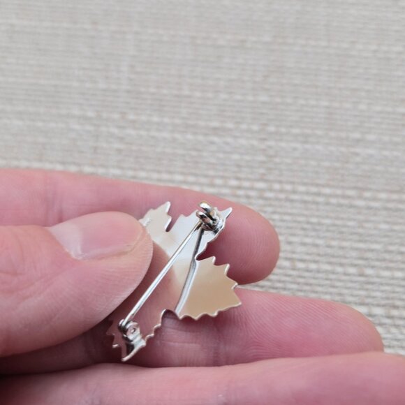 Sterling Silver Canadian Maple Leaf Pin Brooch A4666 - Picture 5 of 7